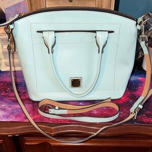 Light Blue Dooney & Bourke Beacon Domed Satchel with Removable Straps